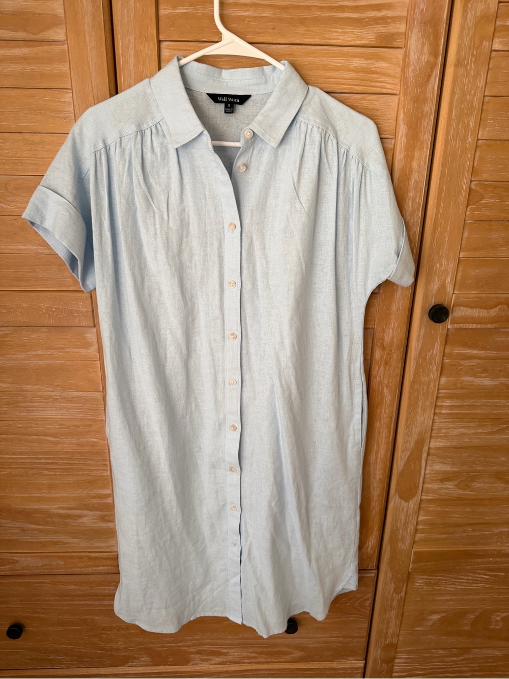 Vineyard Vines Pale Blue Linen Button-Front Dress